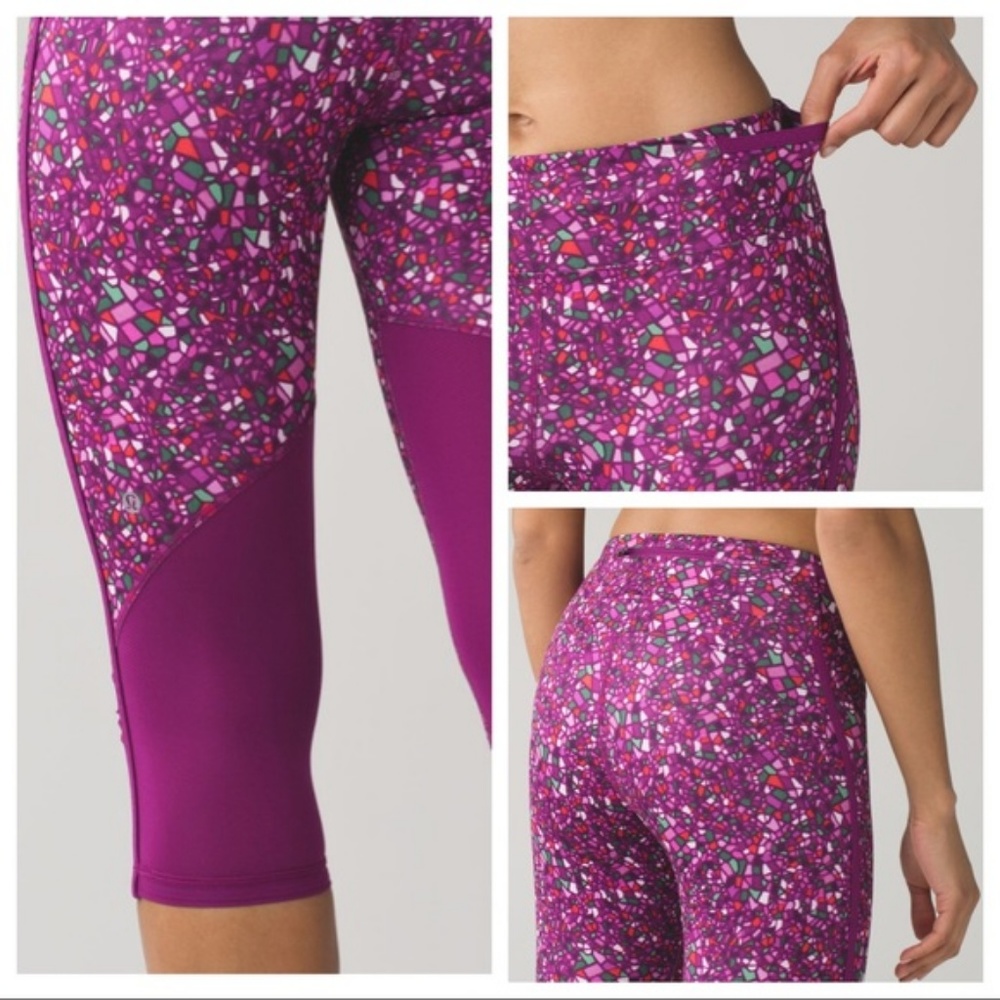 Lululemon Real Quick Crop Paradise Camo Multi